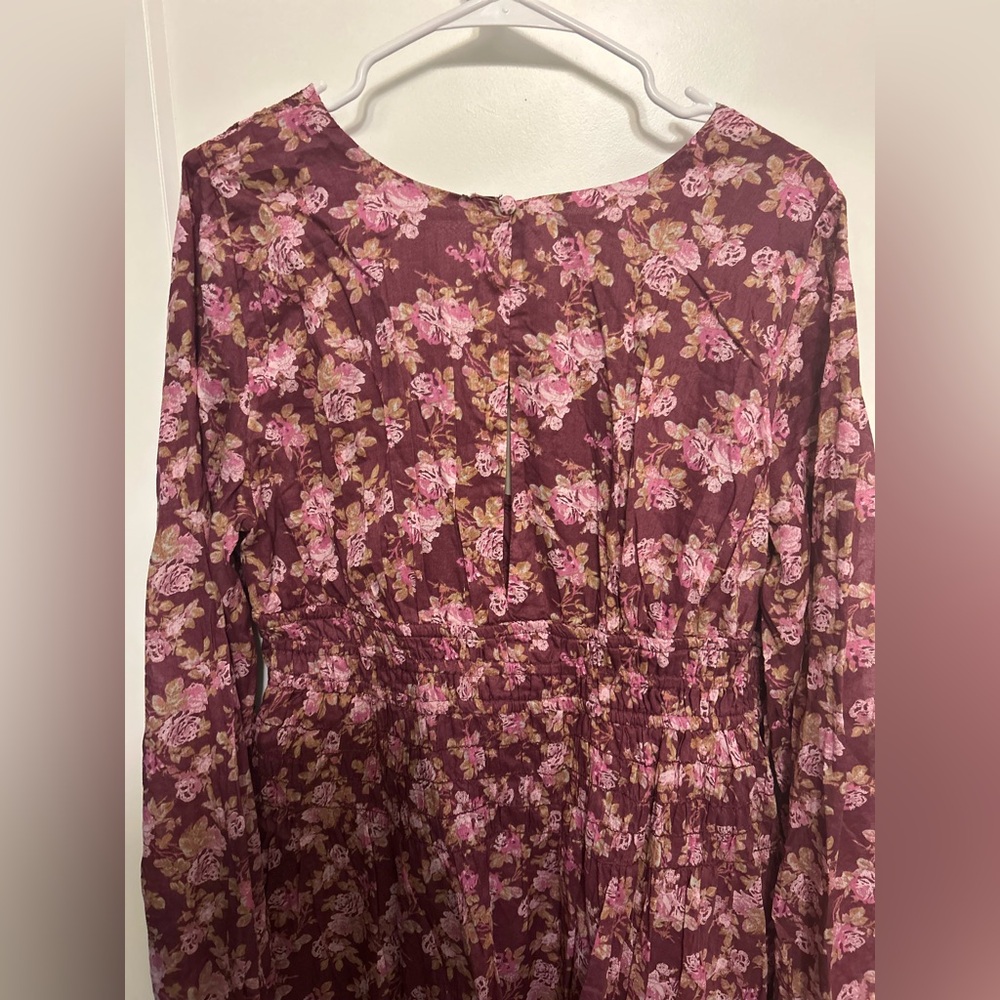 Free People Keep You Long Sleeve Cotton Mini Dress - Picture 10 of 11